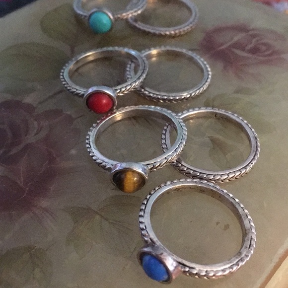Seven ring silver set - Picture 3 of 5
